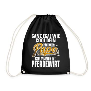 Pferdewirt Papa Vater Vatertag Cooler Papa - Turnbeutel - Schwarz - Vorne
