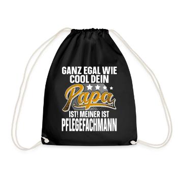 Pflegefachmann Papa Vater Vatertag Cooler - Turnbeutel - Schwarz - Vorne