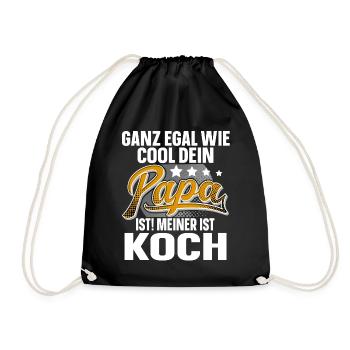 Koch Papa Vater Vatertag Cooler Papa - Turnbeutel - Schwarz - Vorne