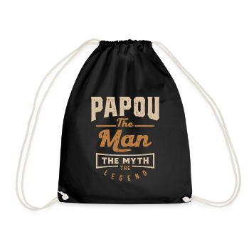 Papou The Man The Myth The Legend - Drawstring Bag - black - Front
