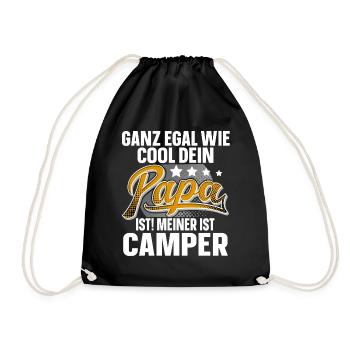Camper Papa Vater Vatertag Cooler Papa - Turnbeutel - Schwarz - Vorne