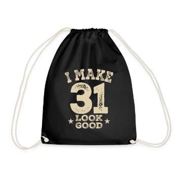 Funny 31st Birthday Age 31 Years Old - Drawstring Bag - black - Front