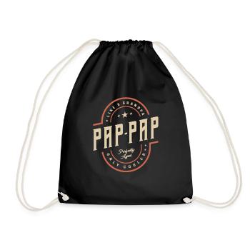 Pap-Pap Like a Grandpa Only Cooler Funny - Drawstring Bag - black - Front