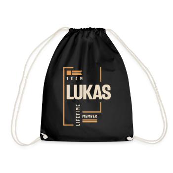 Lukas Personalized Name - Funny Lukas - Drawstring Bag - black - Front