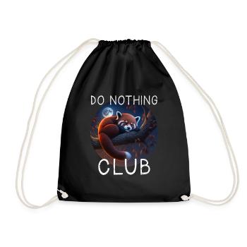 Do Nothing Club Roter Panda - Turnbeutel - Schwarz - Vorne