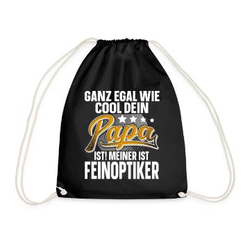 Feinoptiker Papa Vater Vatertag Cooler Papa - Turnbeutel - Schwarz - Vorne