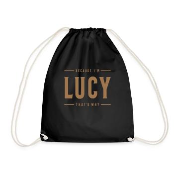 Lucy Name Personalized Birthday Name Lucy - Drawstring Bag - black - Front