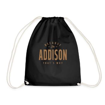 Addison Name Personalized Birthday Name Addison - Drawstring Bag - black - Front