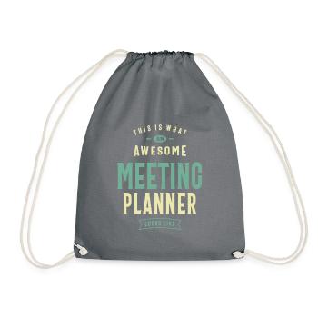Meeting Planner - Drawstring Bag - grey - Front
