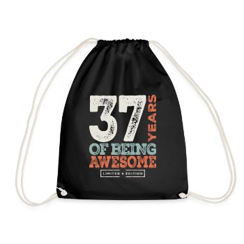 37 Birthday Funny 37 Years Old - Drawstring Bag - black - Front