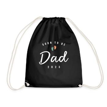 Mens Daddy Soon To Be Dad 2023 Father's Day - Drawstring Bag - black - Front
