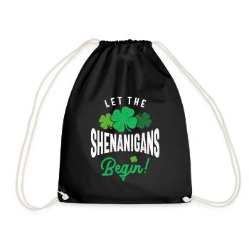 Let The Shenanigans Begin St Patricks Day - Drawstring Bag - black - Front