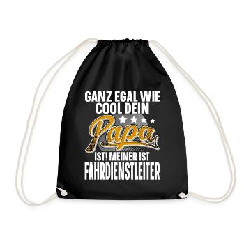 Fahrdienstleiter Papa Vater Vatertag Cooler Papa - Turnbeutel - Schwarz - Vorne