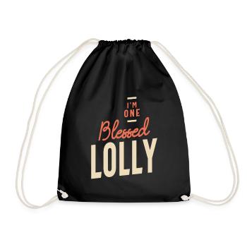 Lolly - Design for Moms and Grandmas - Drawstring Bag - black - Front