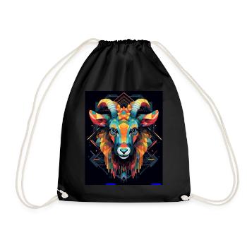 Chromatic Goat in Angular Dance - Drawstring Bag - black - Front
