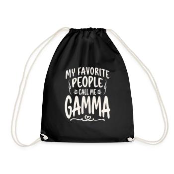 My Favorite People Call Me Gamma Funny Grandma - Drawstring Bag - black - Front