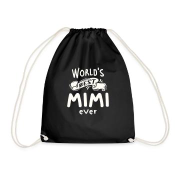 World's Best Mimi Ever Funny Grandma - Drawstring Bag - black - Front