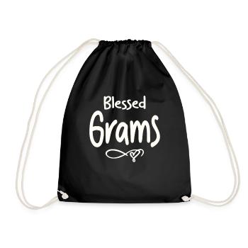 Bless Grams Funny Grandma Christmas - Drawstring Bag - black - Front
