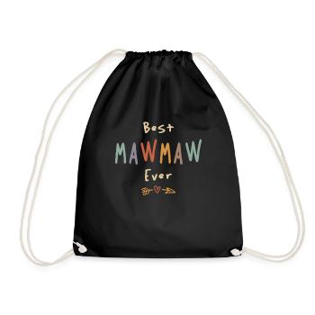 Best Mawmaw Ever Funny Grandma Christmas - Drawstring Bag - black - Front