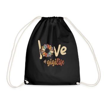 Love Gigi Life Funny Grandma - Drawstring Bag - black - Front