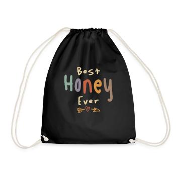 Best Honey Ever Funny Grandma - Drawstring Bag - black - Front