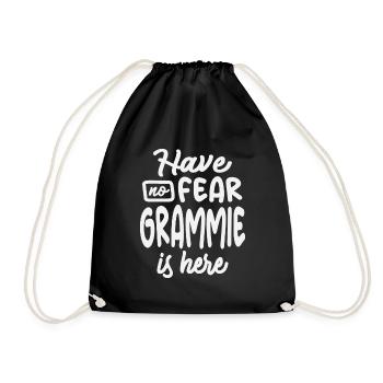 Have No Fear Grammie is Here Cool Gifts Grammie - Drawstring Bag - black - Front