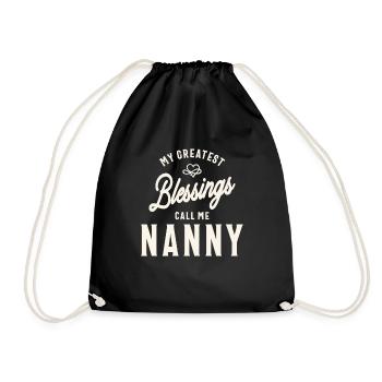 Mes plus grandes bénédictions Appelez-moi Nounou - Fête des Mères - Sac de sport léger - noir - Devant