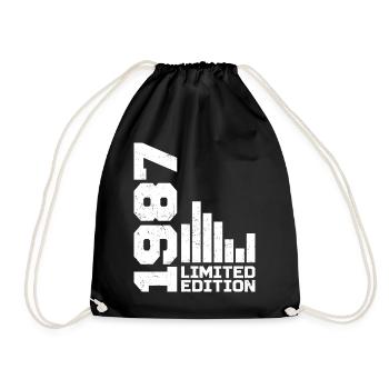 Vintage 1987 Birthday Gift 1987 Year 1987 - Drawstring Bag - black - Front