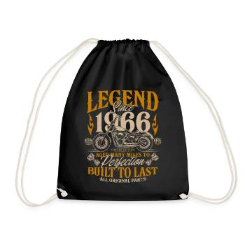 Legende seit 1966 Motorrad Geburtstag Geschenk - Turnbeutel - Schwarz - Vorne