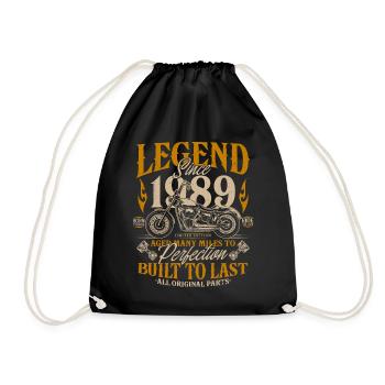 Legend Since 1989 Motorcycle Birthday Gift - Drawstring Bag - black - Front