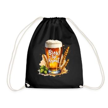 Brew Sip Repeat - Brew Drink Repeat - Sac de sport léger - noir - Devant