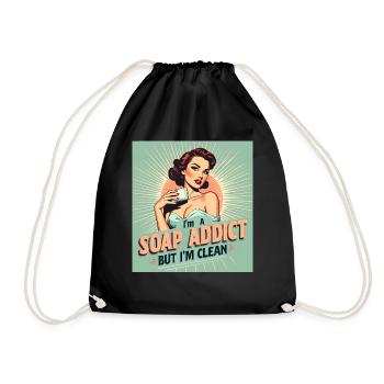 Seifenherstellung - I'm a Soap Addict - Turnbeutel - Schwarz - Vorne
