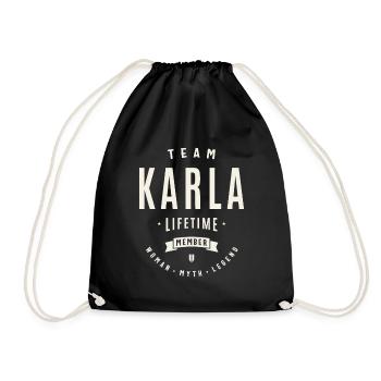 Team Karla Lebenslanges Mitglied Lustiger Name Karla - Turnbeutel - Schwarz - Vorne