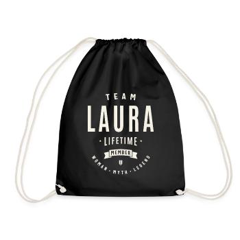 Team Laura Lebenslanges Mitglied Lustiger Name Laura - Turnbeutel - Schwarz - Vorne
