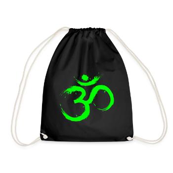 Om Design Symbol Meditation Befreiung Limone Grün - Turnbeutel - Schwarz - Vorne