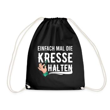 Einfach Mal die Kresse Halten Gartenlust Gärtner - Turnbeutel - Schwarz - Vorne