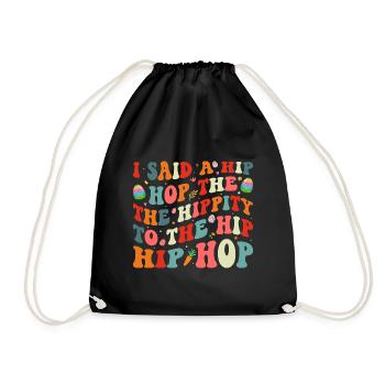 Happy Easter with the Easter Bunny - Drawstring Bag - black - Front