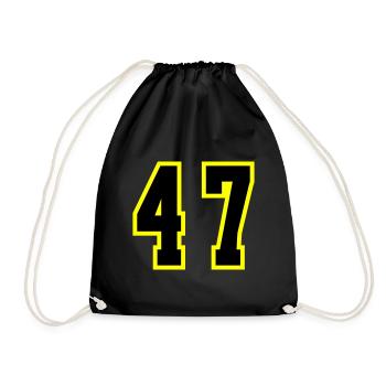 47 Zahl Trikot - Turnbeutel - Schwarz - Vorne