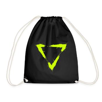 Symbol triangle brush design new yellow - Drawstring Bag - black - Front