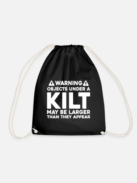 Funny Scottish Skirt Kilt Saying For Kilt Men - Drawstring Bag - black