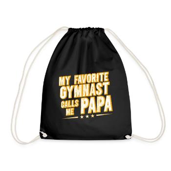 Mein Lieblingsturner Nennt Mich Papa - Turnbeutel - Schwarz - Vorne