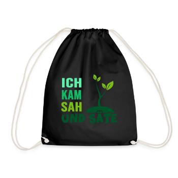 Garten Aussaat Pflanzen Gärtner Gartenarbeit - Turnbeutel - Schwarz - Vorne