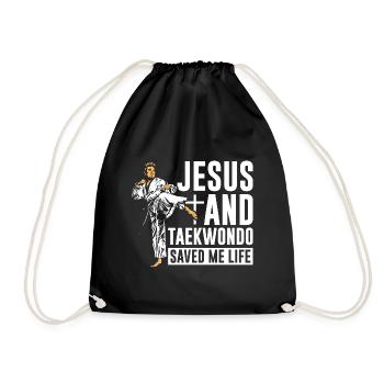 Jesus and Taekwondo saved me life - Turnbeutel - Schwarz - Vorne