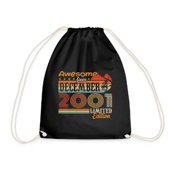 Retro Vintage Legendär Geburtstag Dezember 2001 - Turnbeutel - Schwarz - Vorne