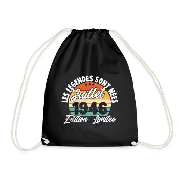 Cadeau Les légendes sont nées en juillet 1946 - Sac de sport léger - noir - Devant