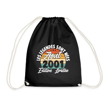 Cadeau Les légendes sont nées en Août 2001 - Sac de sport léger - noir - Devant