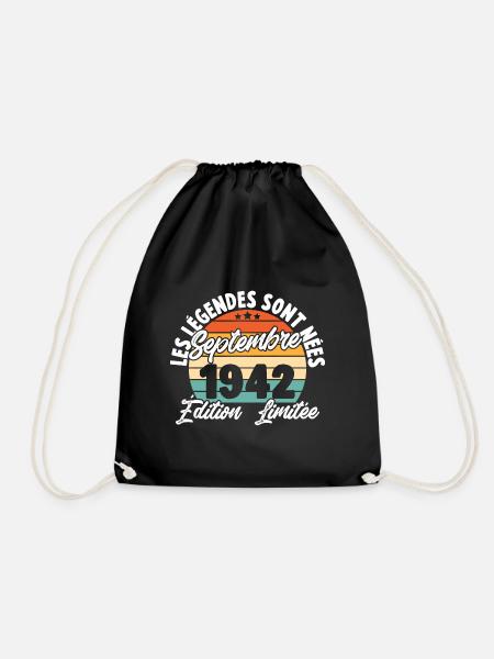 Cadeau Les légendes sont nées en Septembre 1942 - Sac de sport léger - noir