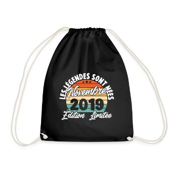 Cadeau Les légendes sont nées en Novembre 2019 - Sac de sport léger - noir - Devant