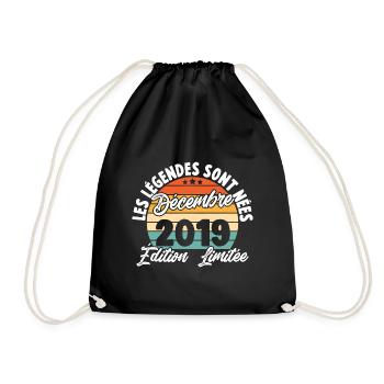 Cadeau Les légendes sont nées en Décembre 2019 - Sac de sport léger - noir - Devant