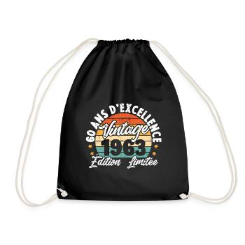 Vintage Cadeau D'anniversaire 60 Ans Vintage 1963 - Sac de sport léger - noir - Devant